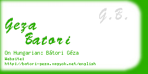 geza batori business card